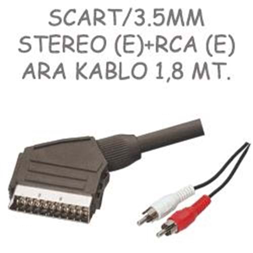 FREELINK (E4411) 1.8MT. SCART/3.5MM STEREO (E)+RCA (E) ARA KABLO 
