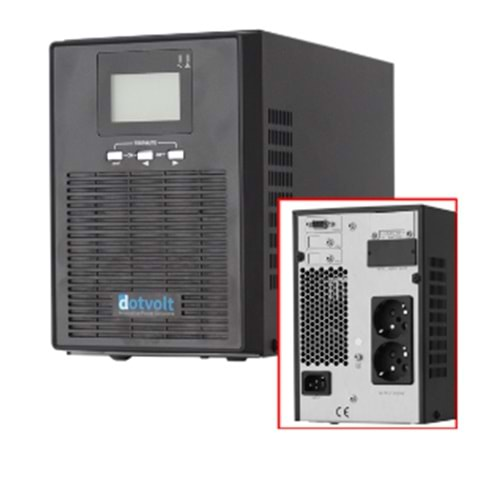 DOTVOLT (VOLT-MN-1KVA) 1KVA ONLINE GÜÇ KAYNAĞI-UPS LCD (1/1 FAZ 2x12V 7AH 5-15 DAK)