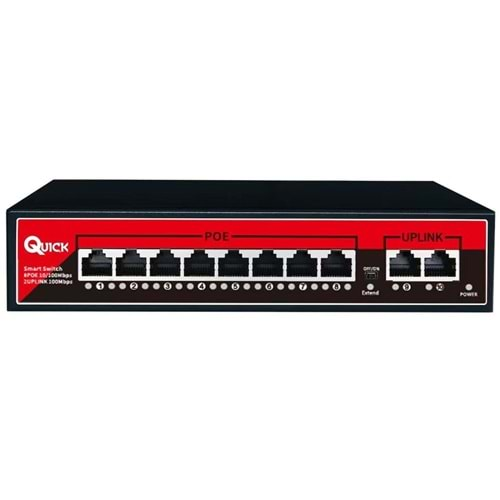 QUICK (Q8P2U) 8 PORT POE 10/100 +2x10/100 120W SWİTCH