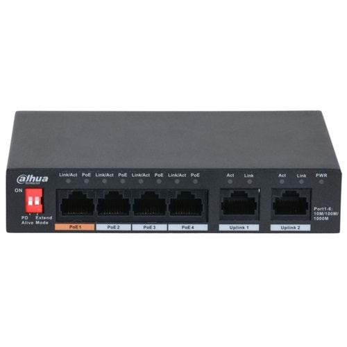 DAHUA PFS3006-4GT-60-V2 6 PORT 4x10/100/100 POE 2x10/100/1000 UPLINK SWİTCH-60W