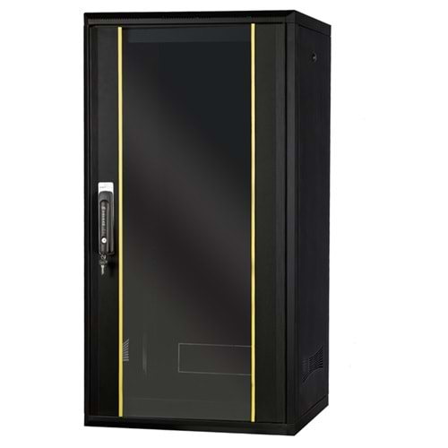 LANDE 26U 19 INC DİKİLİ TİP RACK KABİNET 600X600 MM SİYAH