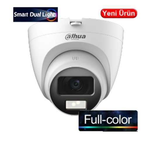 DAHUA (HAC-T1A21P-U-IL) 2MP 2,8MM 4IN1 IP67 PLASTİK SMART DUAL LED FULL COLOR HDCVI DOME KAM-30MT