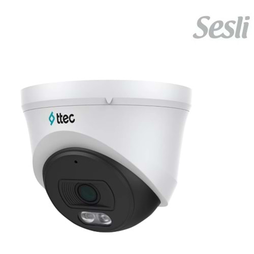 TTECH IPDP-2330M 2 MP DAHİLİ SESLİ 2.8 MM LENSLİ IP DOME KAMERA SD KART DESTEKLİ ULTRA H.265+