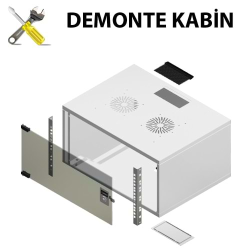 FREELINK (U1040) 4U SOHO TİP W=540 D=400mm DEMONTE BEYAZ KABİN