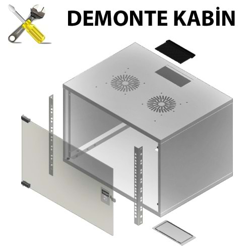 FREELINK (U1102) 9U SOHO W=540 D=400mm DEMONTE TİP BEYAZ KABİNET 