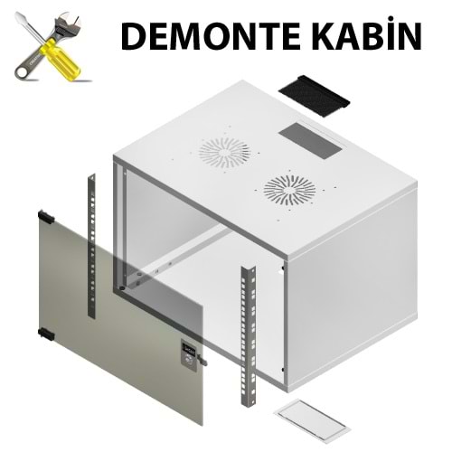 FREELINK (U1120) 12U W=540 D=400mm DEMONTE SOHO TİP BEYAZ KABİN 