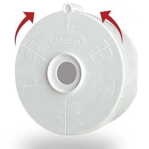 ALTEBOX CLİKC (AB-7006B) YUVARLAK DOME VE BULLET KAMERA MONTAJ BUATI YALITIMSIZ BEYAZ CAP 10CM