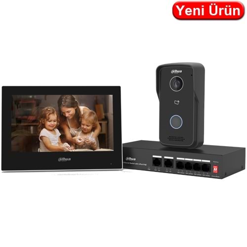 DAHUA (KTP03) IP VİLLA KİT 7 İNÇ DOKUNMATİK EKRAN POE IPC EKRANLI KAPI ZİLİ