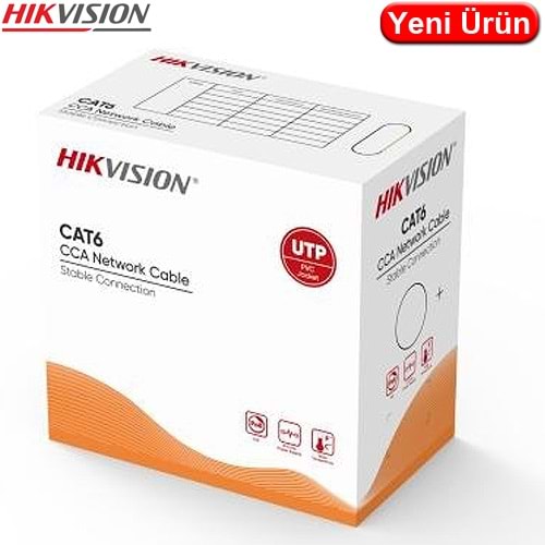HIKVISION (DS-1LN6UU/CCA) CAT6 U/UTP 23AWG CCA PVC KABLO (305MT.) (GRİ)
