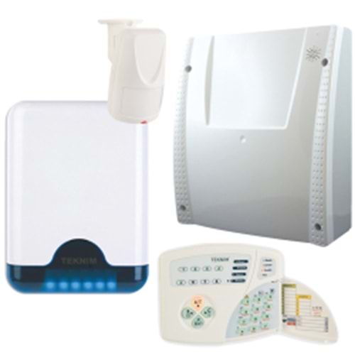 TEKNİM (VAP-404PT) SET 4+4 ZONLU KABLOLU ALARM SETİ (AKÜ HARİÇ) 