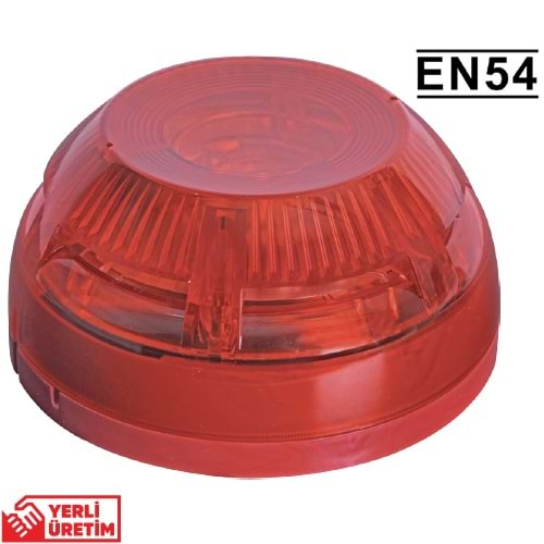 TEKNİM (TFS-3193R) KONVANSİYONEL YANGIN ALARM FLAŞÖRÜ (SADECE FLAŞÖR) KIRMIZI (TABAN DAHİL)