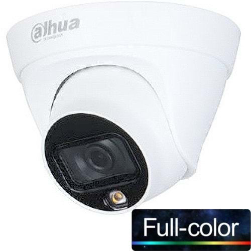 OUTLET DAHUA (HAC-HDW1209TLQ-LED-0280B-S2) 2MP 2.8MM 1080P HDCVI FULL COLOR IP67 METAL DOME-20MT