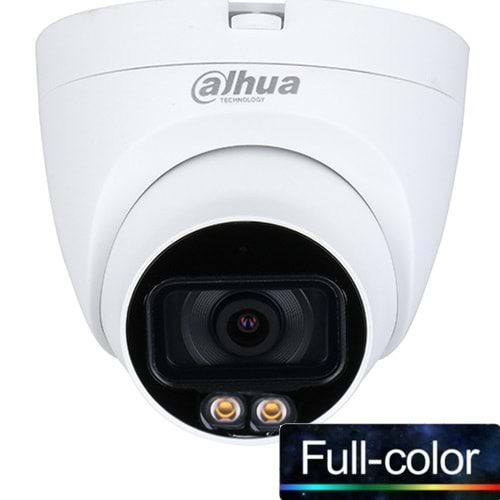 OUTLET DAHUA (HAC-HDW1209TQP-A-LED) 2MP 2.8MM 1080P HDCVI FULL COLOR 4IN1 DAHİLİ SESLİ DOME-40MT