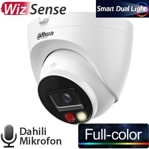 OUTLET DAHUA (IPC-HDW2249T-S-IL-0280B) 2MP 2.8MM IP67 SDKART DAHİLİ MİK.POE ÇİFT IŞIKLI DOME IP-30MT