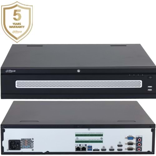DAHUA (NVR608H-64-XI) 64 KANAL H265 8x16TB 4xHDMI 2xVGA 4xUSB RS232 RS485 2xRJ45 NVR KAYIT CİHAZI 
