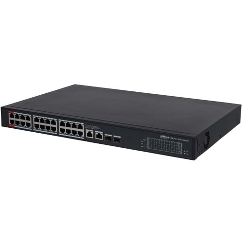 OUTLET DAHUA (PFS3228-24GT-360) 24 PORT 10/100/1000 360W POE 2GE UPLINK+2SFP YÖNETILEMEZ SWITCH