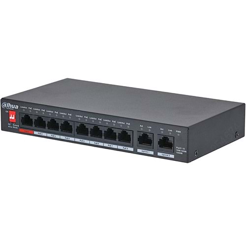 OUTLET DAHUA (PFS3010-8GT-96) 8 PORT 10/100/1000 96W POE YÖNETILEMEZ SWITCH