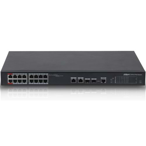 OUTLET DAHUA (PFS4218-16ET-240) 16 PORT 10/100 240W POE +2SFP YÖNETILIR SWITCH
