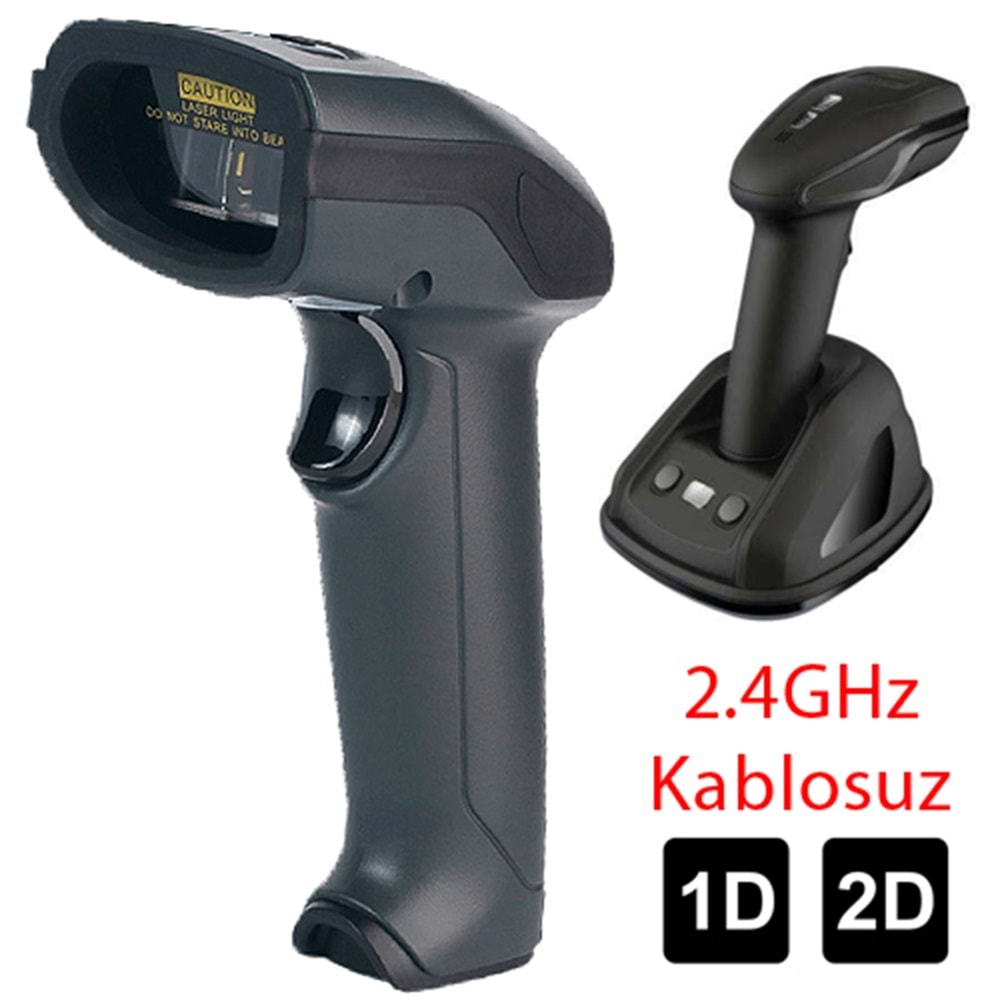 PERKON TIGER (CS96-2D-RF-USB) KAREKOD (2D) USB IMAGER KABLOSUZ 2.4GHZ 200mt. BARKOD OKUYUCU 