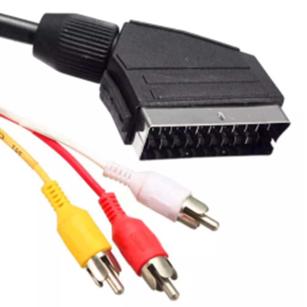 TEKNOGREEN (TKS-920) SCART TO 3X RCA 1.2MT KABLO