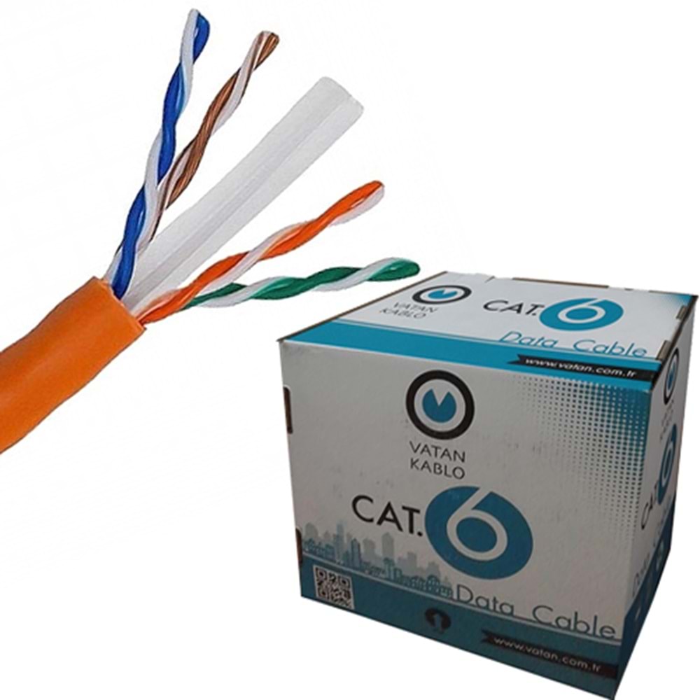 VATAN (361980-9) CAT6 U/UTP 23 AWG LSZH TURUNCU KABLO (305MT.) 