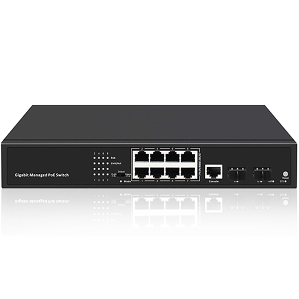 FREELINK (FRL-8MP2S1C-120) 8 PORT 10/100/1000 POE 2xUPLINK 1000M L2 YÖNETİLEBİLİR 120W POE SWİTCH 