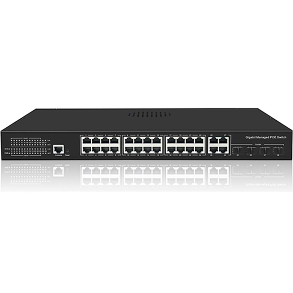 FREELINK (FRL-24MP4S1C-400) 24 PORT 10/100 /1000 POE 4x UPLINK GIGABİT+1xYÖNETİLEBİLİR 400W SWITCH 
