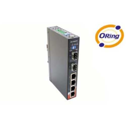 ORING (IGPS-1042GPA) 4 PORT 10/100/1000 GIGABIT POE +2 PORT SFP 100/1000Base-X SWITCH
