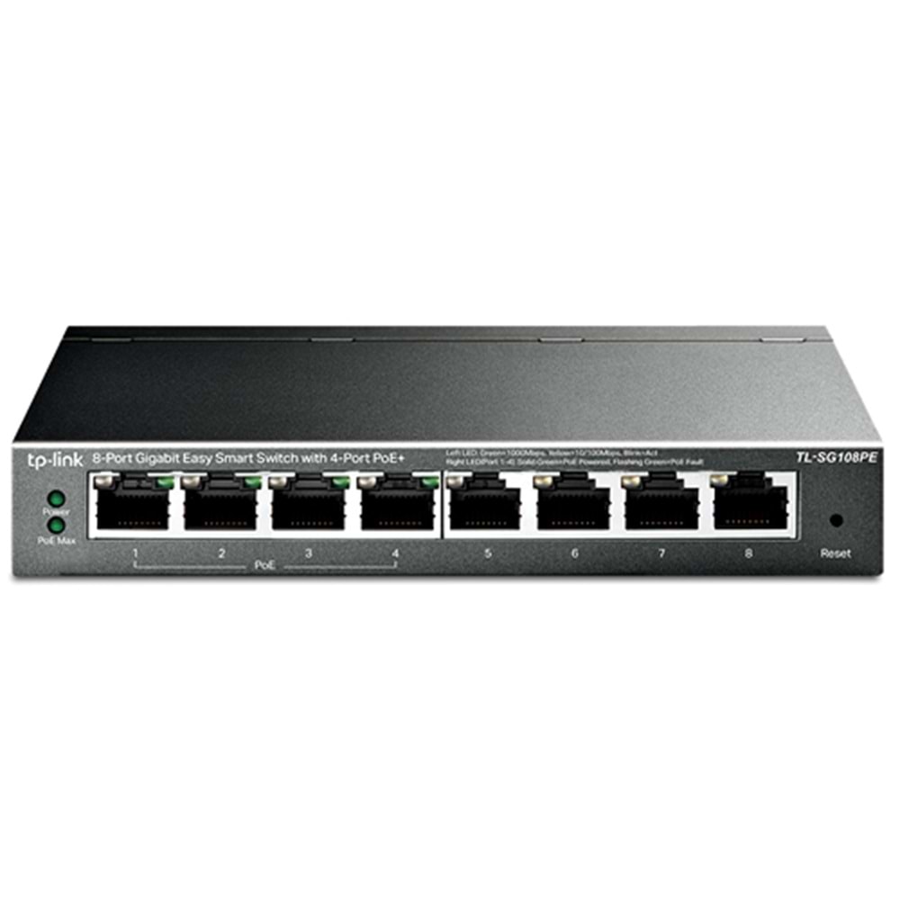 TP-LINK (TL-SG108PE) 8 PORT EASY SMART 4x POE 10/100/1000 SWITCH-55W 