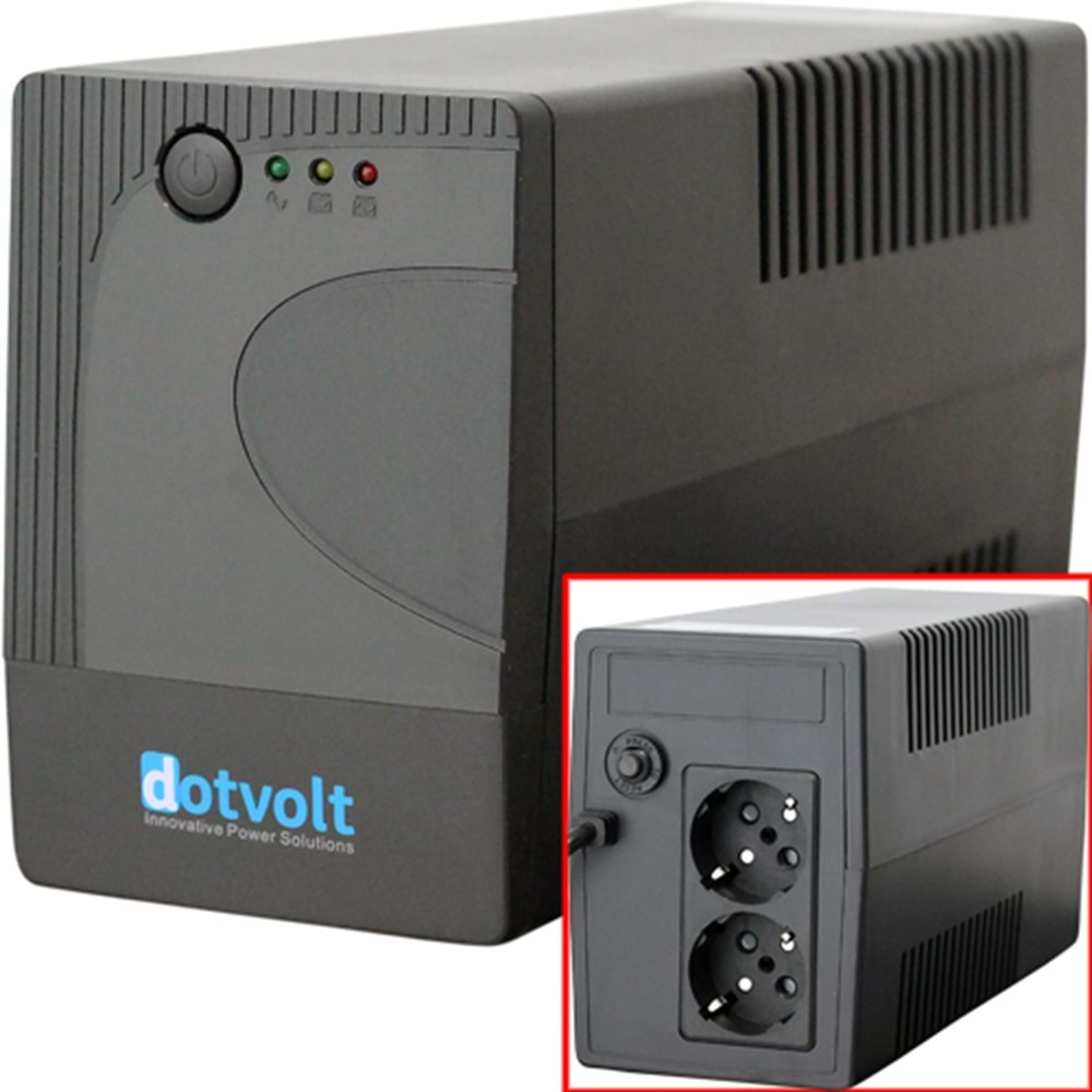 DOTVOLT (VOLT-LN-650VA) 650VA LED AUTO RESTART LINEINTERACTIVE GÜÇ KAYNAĞI UPS (1x12V 7AH 5-15 DAK.)
