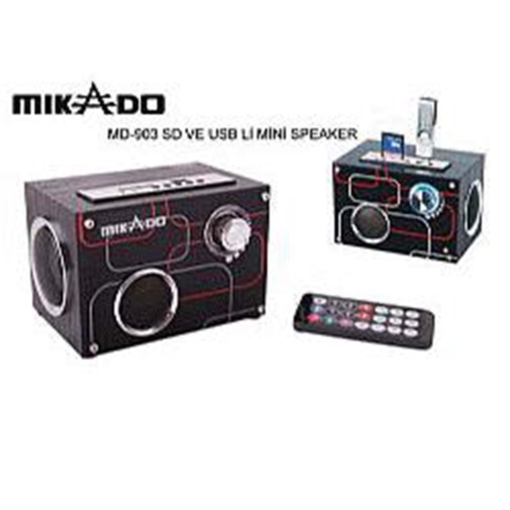 MIKADO (MD-903) IPOD+USB+SD ŞARJ EDİLEBİLİR SPEAKER