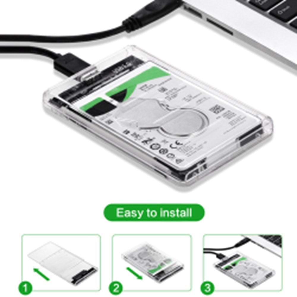 CODEGEN (CDG-HDC-30T) 2.5 INC USB 2.0 ŞEFFAF HARDDISK KUTUSU