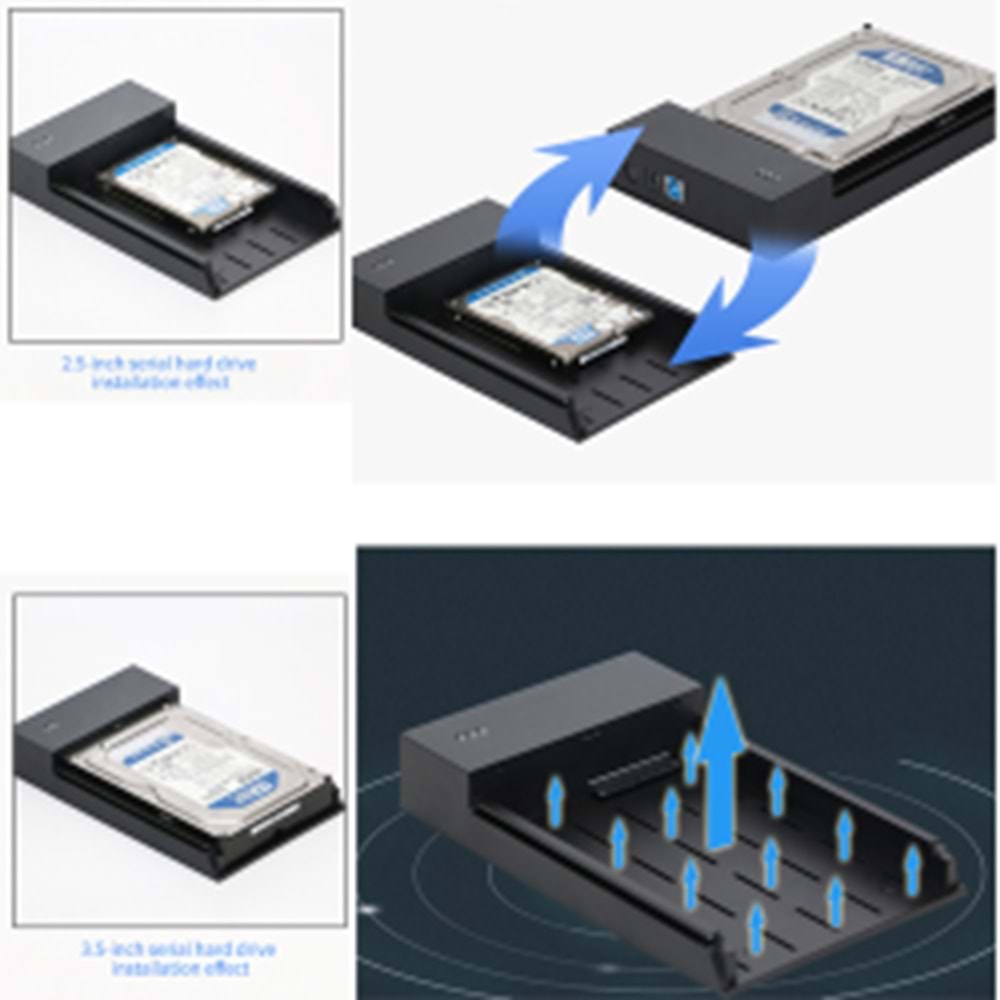 CODEGEN (CDG-HDC-35BP) 2IN1 2.5 /3.5 INC USB 3.0 SİYAH HARDDISK KUTUSU