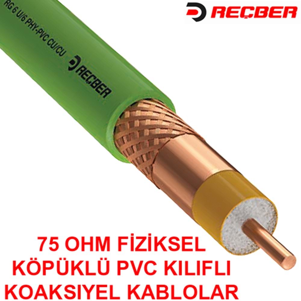 REÇBER (307062) RG11/U-6 PVC CU/CU ANTEN (KOAKSİYEL) KABLOSU (500MT.)