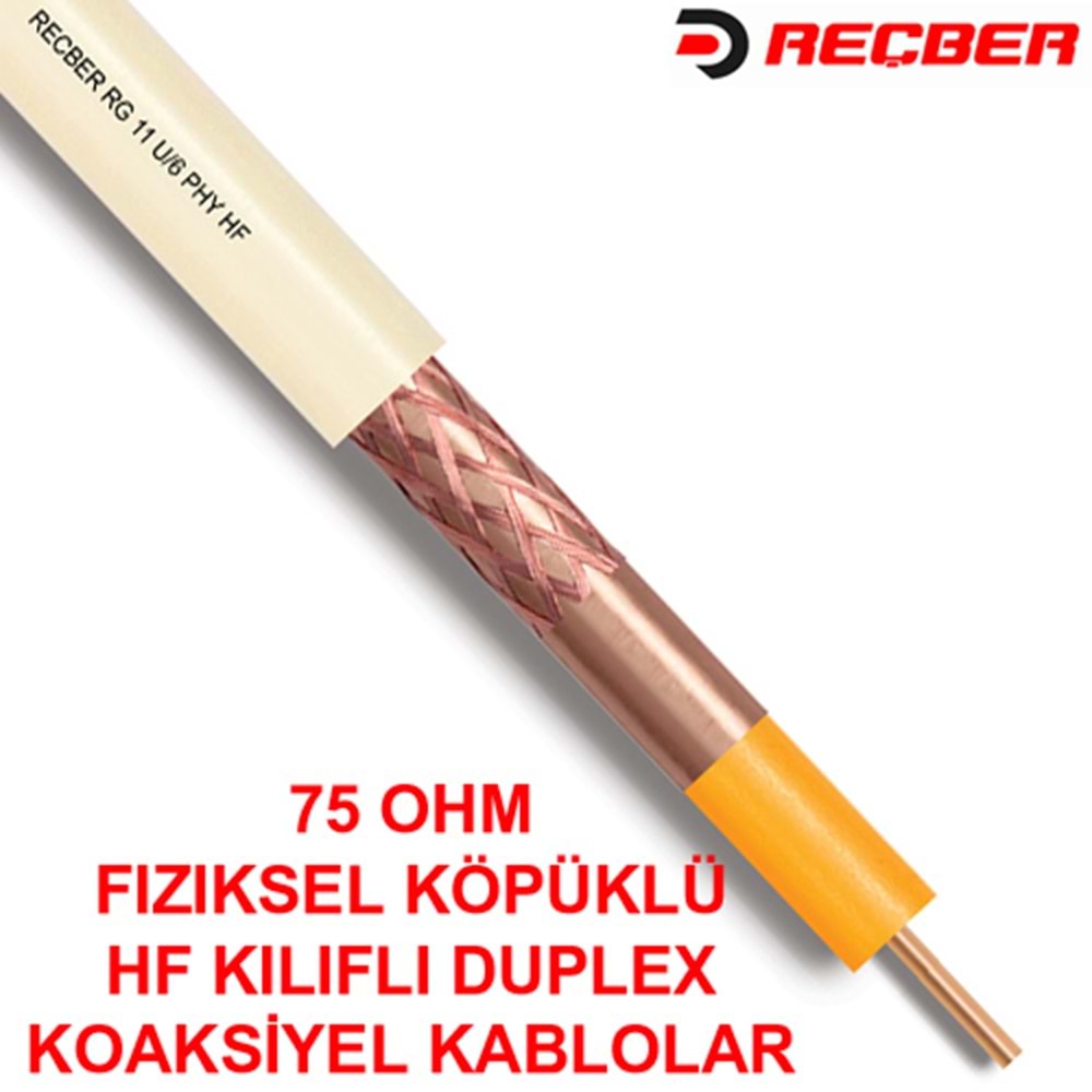 REÇBER (307086) RG6/U-6 HELOJENFREE CU/CU ANTEN (KOAKSİYEL) KABLOSU (500MT.)