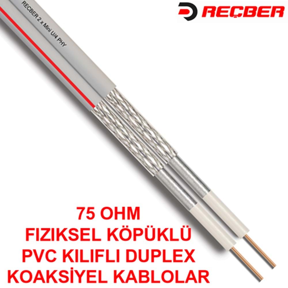 REÇBER (307096) 2*MİNİ U-6 PVC CU/CU ANTEN (KOAKSİYEL) KABLOSU (500MT.) 