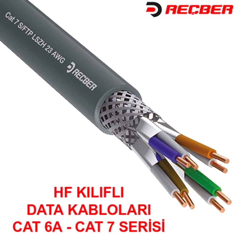 REÇBER (507001) CAT7 S/FTP 23AWG LSZH GRİ KABLO (500MT.)