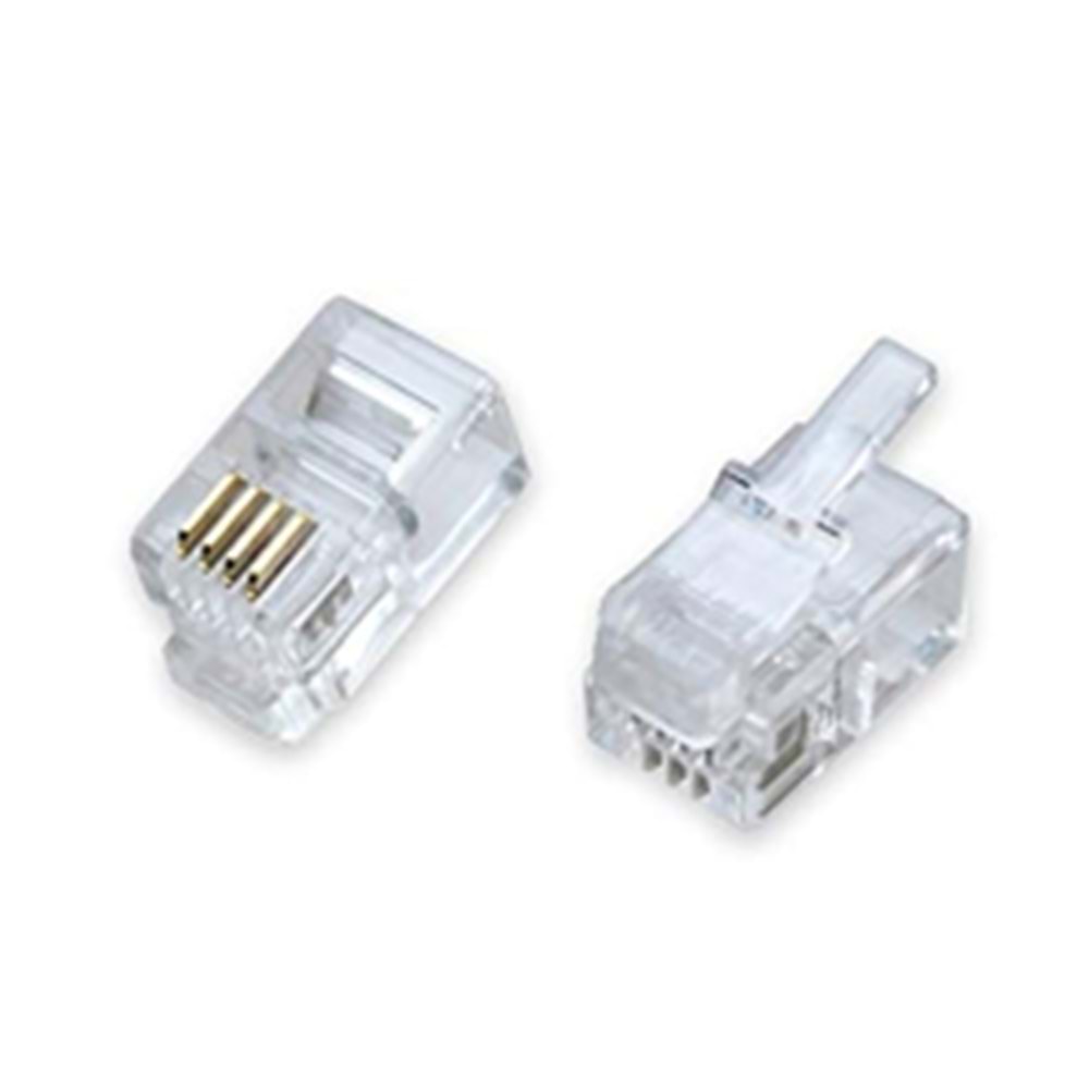 FREELINK (E2201-100) RJ9 (4P/4C) MODÜLER PLUG (PAKET 100 ADET) 