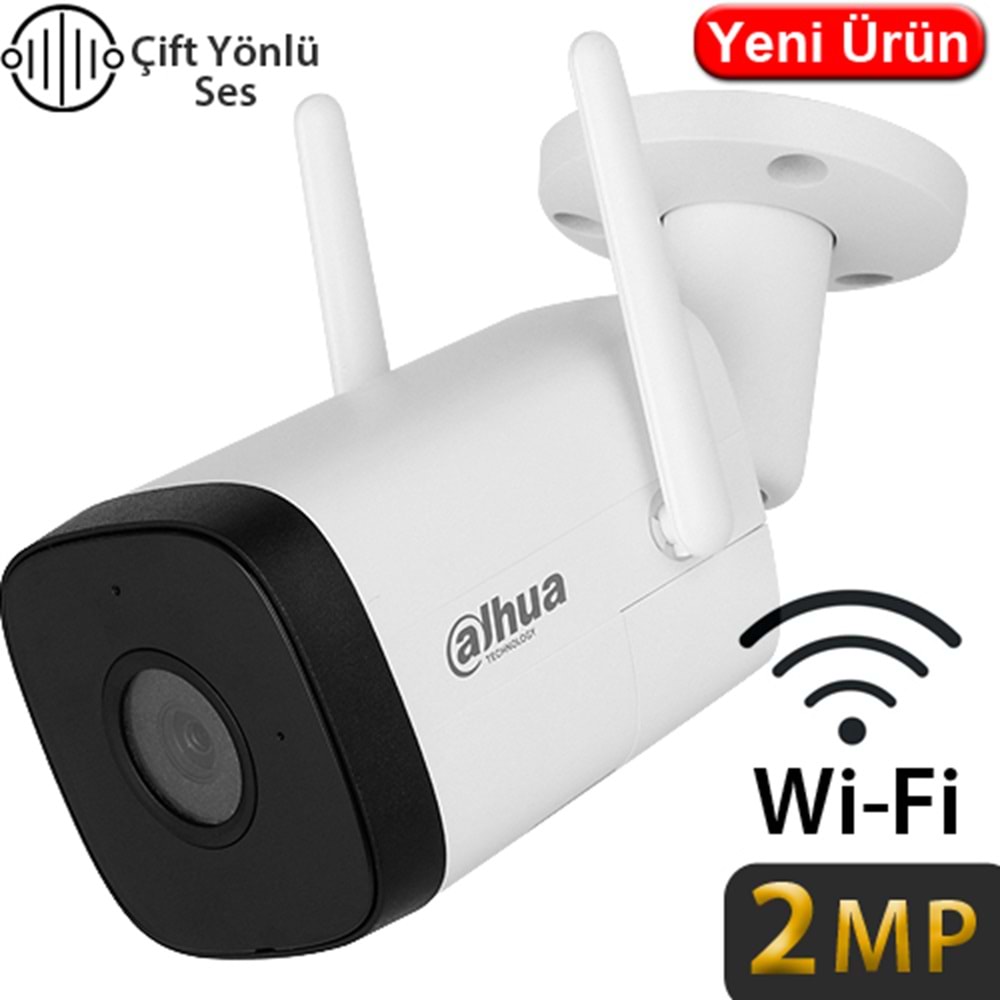 OUTLET DAHUA (IPC-HFW1230DT-STW) 2MP 2,8MM DAH.MİK.VE HOP. 256GB SD H265 WIFI BULLET KAMERA 30MT.