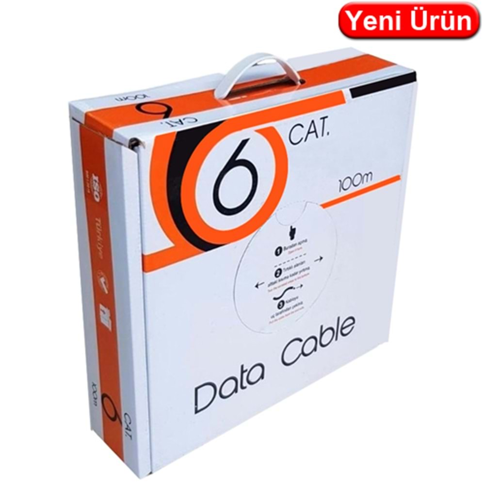 TRK-LINK (34378) CAT6 24AWG U/UTP PE CCA SİYAH OUTDOOR KABLO (100MT.) 