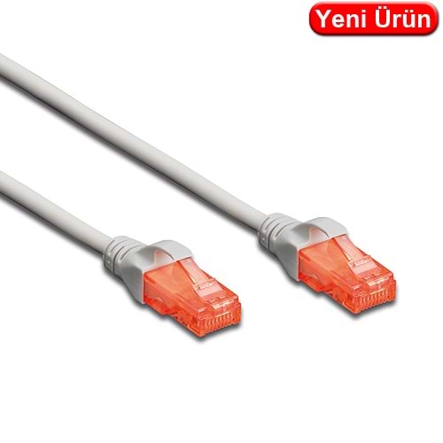 DIGITUS (DK.1617.100) 10 MT. CAT6 UTP LSZH BAKIR PATCH KABLO GRİ