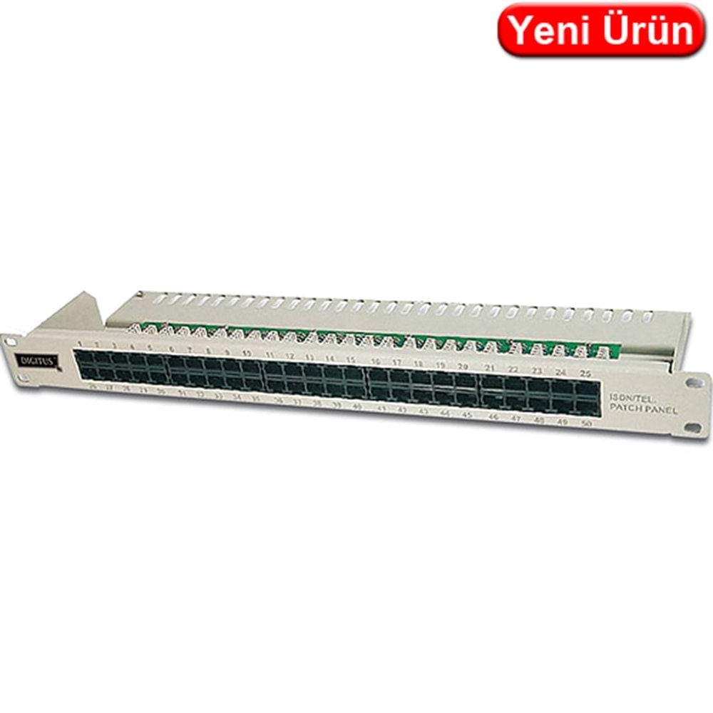 DIGITUS (DN-91350.1) CAT3 50 PORT ISDN TELEFON PATCH PANELİ