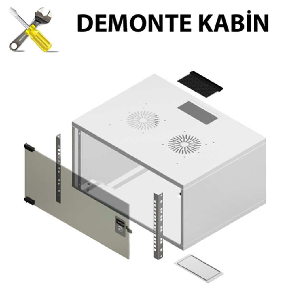FREELINK (U1040) 4U SOHO TİP W=540 D=400mm DEMONTE BEYAZ KABİN