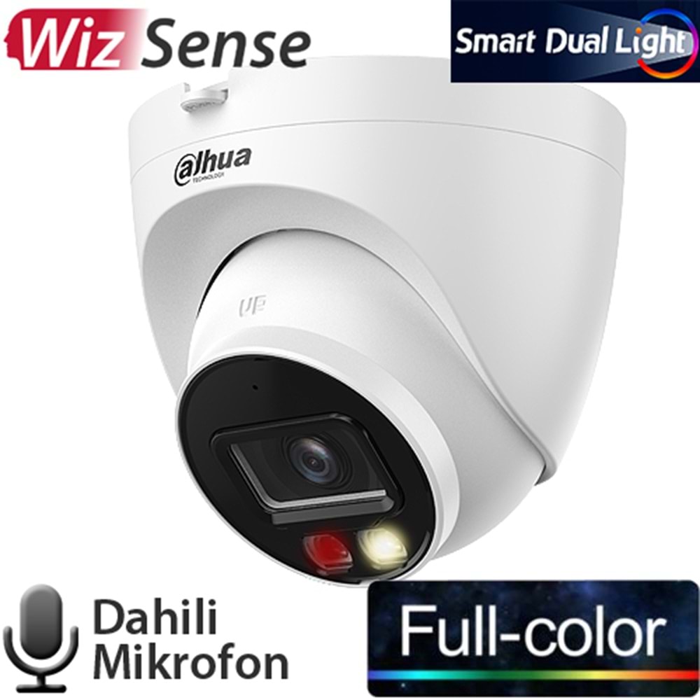 OUTLET DAHUA (IPC-HDW2249T-S-IL-0280B) 2MP 2.8MM IP67 SDKART DAHİLİ MİK.POE ÇİFT IŞIKLI DOME IP-30MT