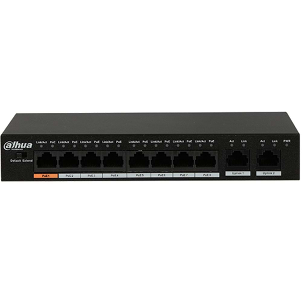 OUTLET DAHUA (PFS3010-8ET-96) 8 PORT 10/100 96W POE YÖNETILEMEZ SWITCH